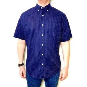 Men's Navy Blue Polka Dot Shirt